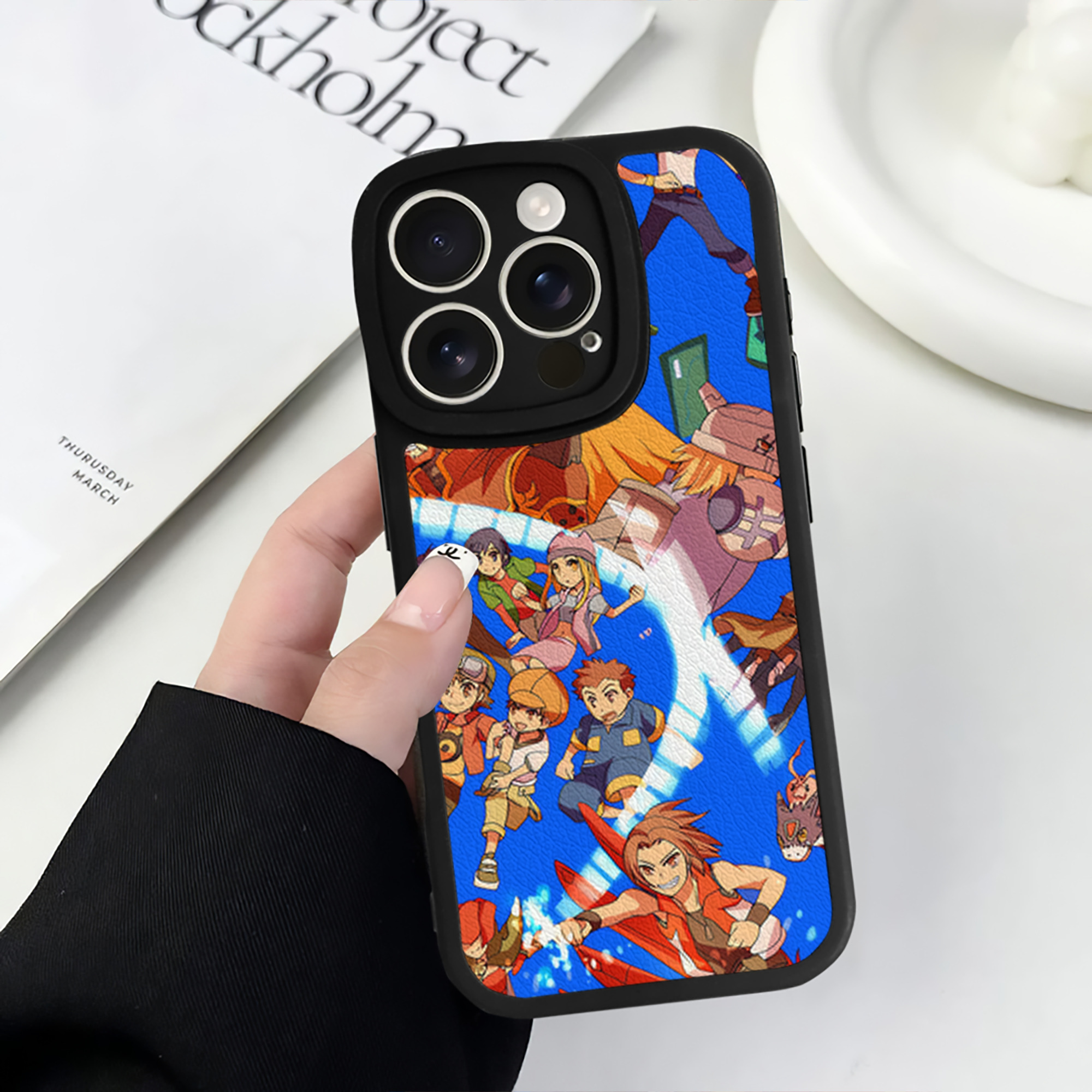 （画像用） Digimon デジタルモンスター/デジモン 【iPhone 16シリーズ対応】シリコンスマホケース（レザー調） 材質：シリコン